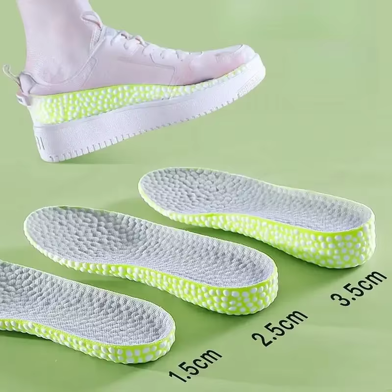 Bottes de qualité baskets semelles intérieures d'absorption des chocs pour pieds hauteur augmenter chaussures semelle