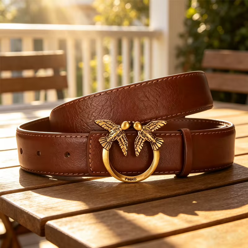 Ceinture pour femme Pinko, accessoire de mode luxueux et minimaliste avec perles, idéal pour le quotidien et les rendez-vous, sac vintage pour femme