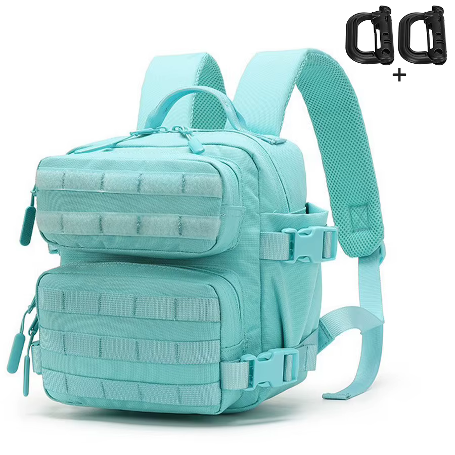 Sac à dos mini multi-compartiments 9L avec sangles MOLLE et panneau dorsal en maille respirante pour une utilisation quotidienne en extérieur