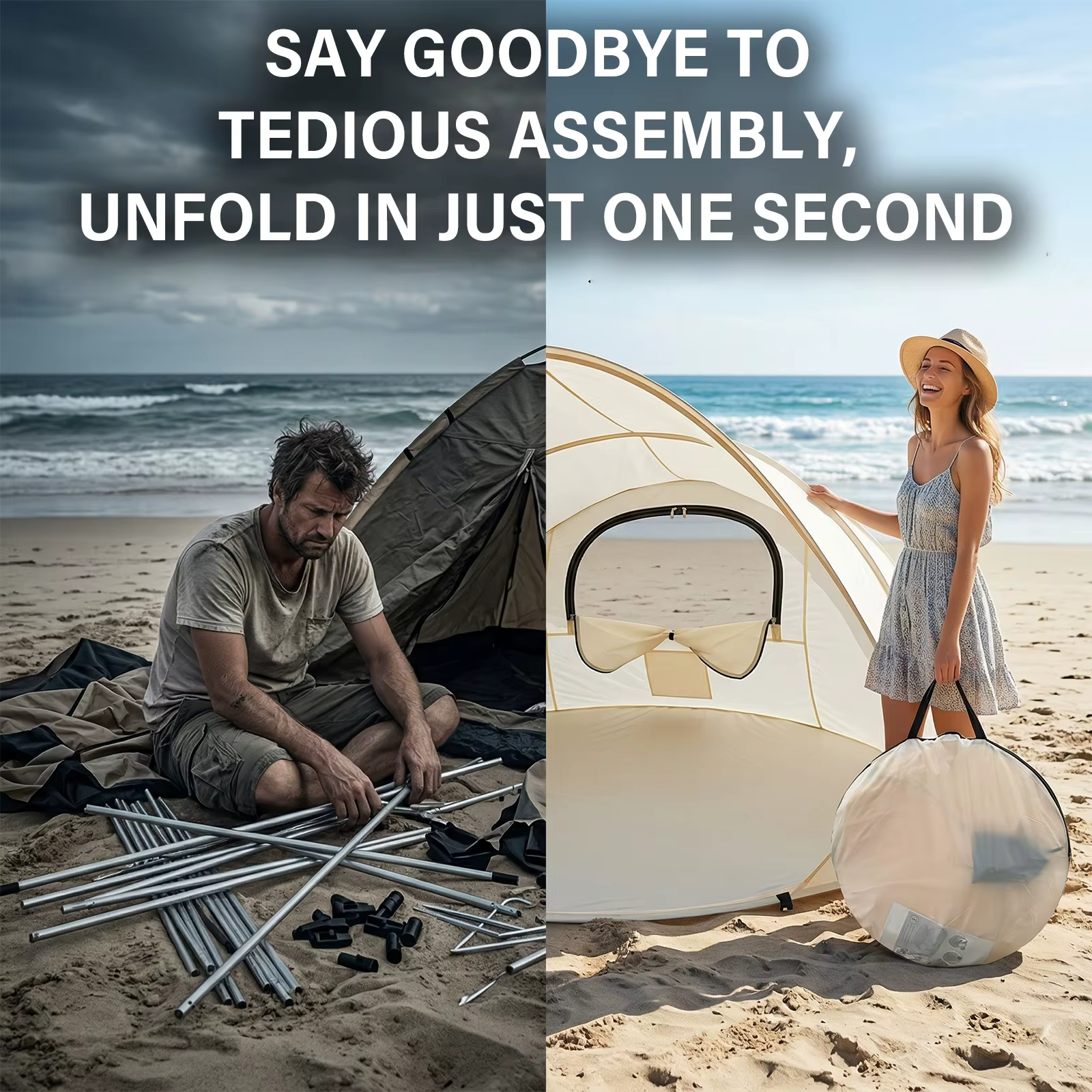 Auvent de plage portable – une tente pop-up compacte idéale