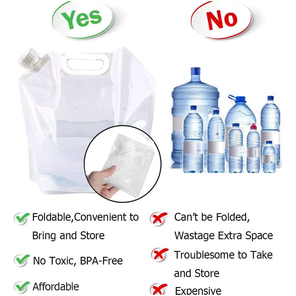 Sac à eau Portable 5L, seau pliant de stockage