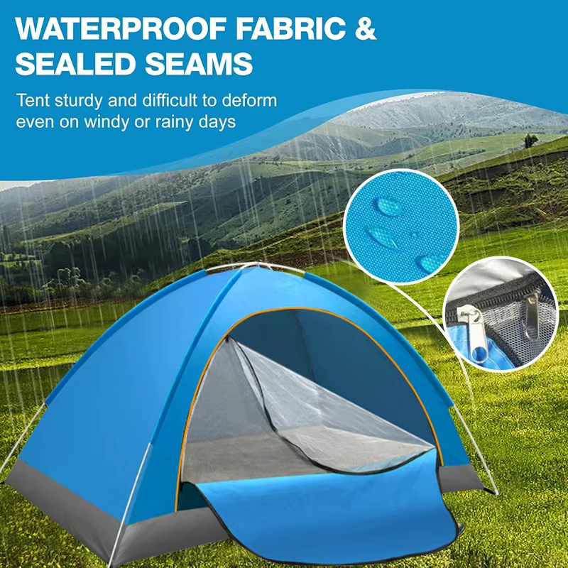 Tente pliante d'extérieur à ouverture rapide entièrement automatique, tente de camping pour 1-2 personnes, confortable, imperméable, résistante au soleil, portable