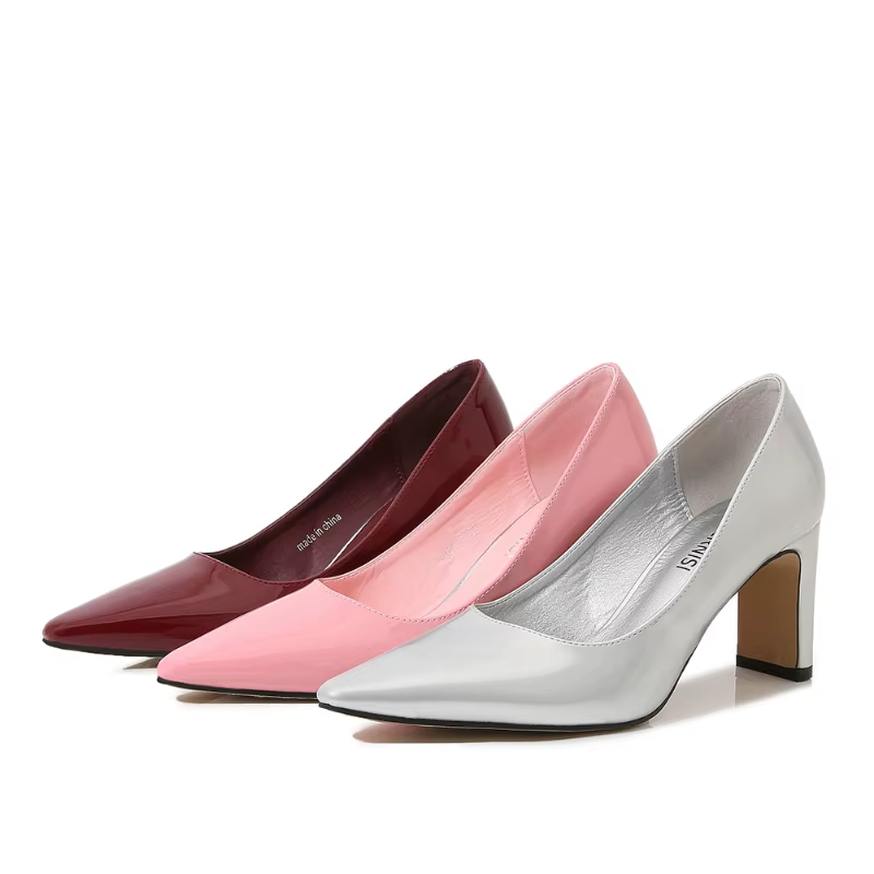 Chaussures simples de célébrité française pour femmes, Style bouche légère, talon épais, haut de gamme, tempérament polyvalent, chaussures à talons mi-hauts