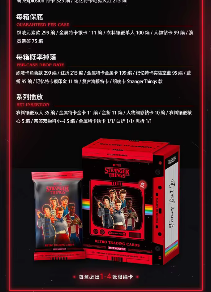 WUSTYLE Stranger Things Saisons 1-5 Série Rétro Will Byers Eleven Joyce Byers Carte de Collection de Personnages Cadeau