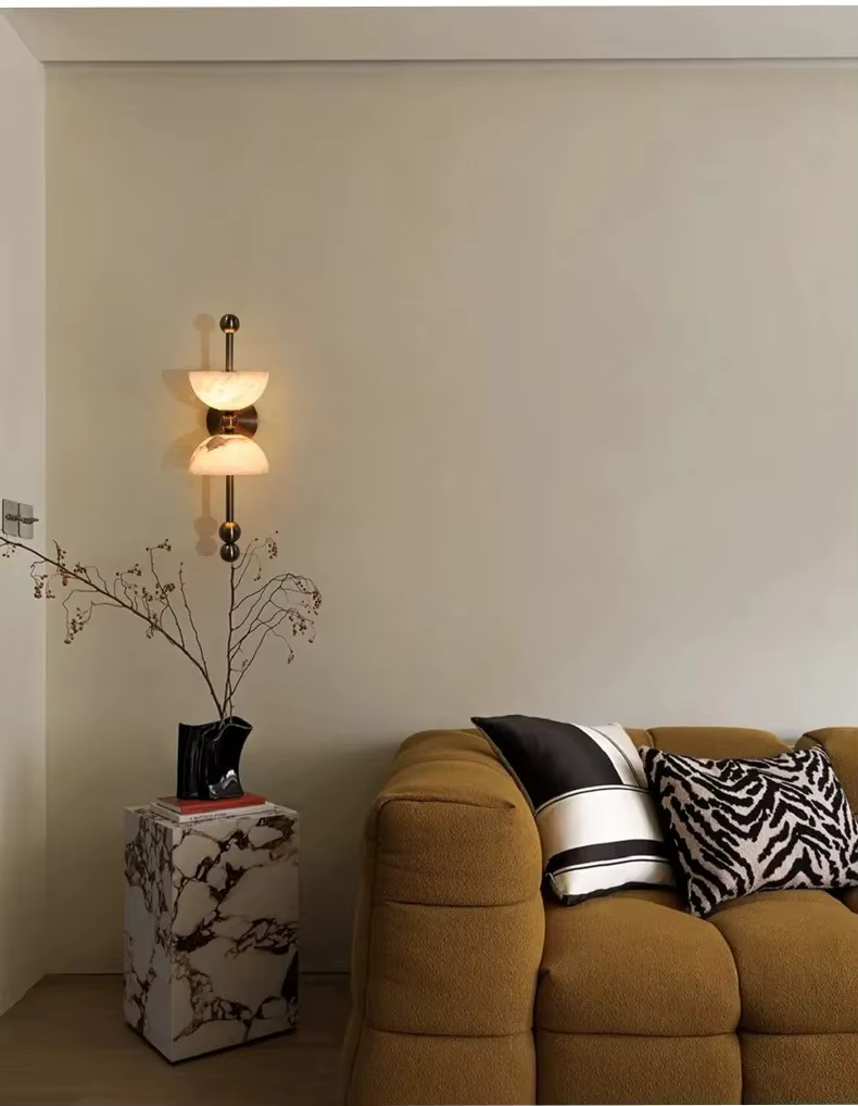 Lustres en marbre espagnol vintage pour restaurant, couloir, maison d'hôtes, hôtel, chambre à coucher, lampe murale de chevet, décoration intérieure, luminaire LED