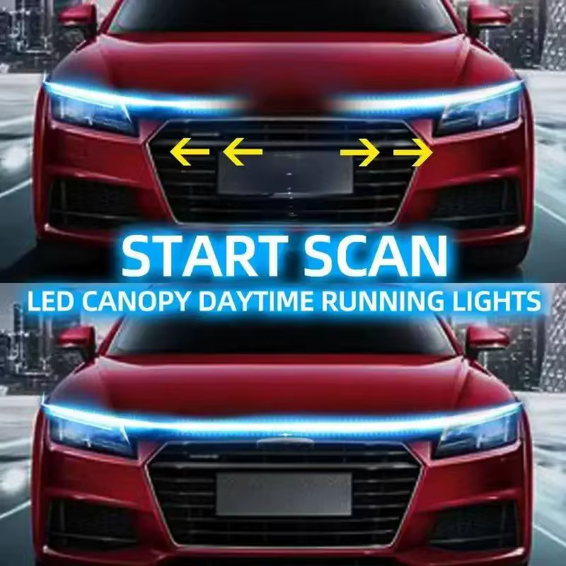 Bande lumineuse Led météore dynamique pour capot de voiture