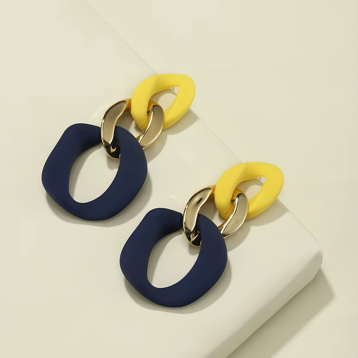 Boucles d'oreilles jaunes pour femmes, bijoux bohème, mode Boho, Style tendance, pendantes, grands bijoux, accessoires géométriques