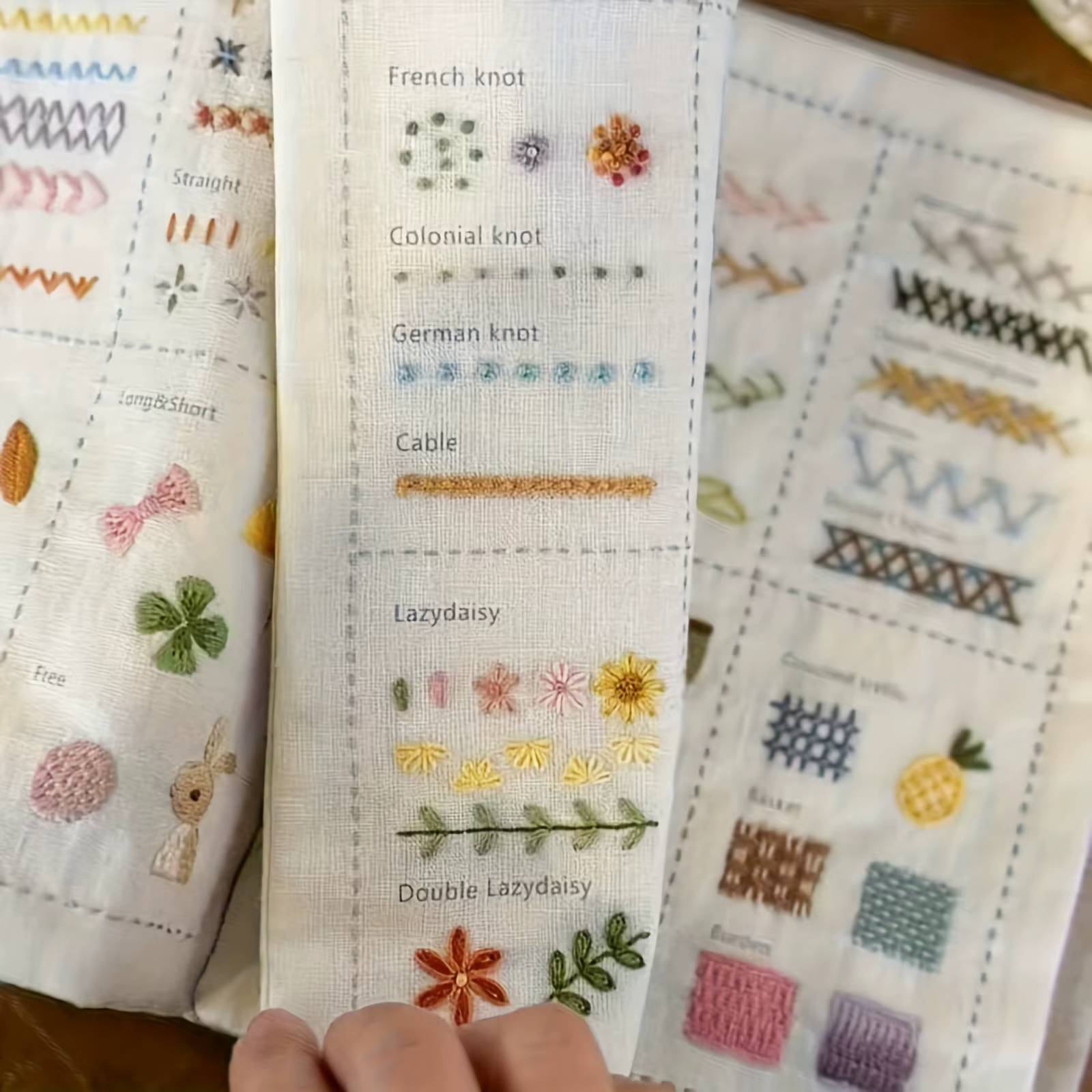 Livre de points de broderie DIY-guide de couture à la main pour débutants, motifs de points de croix, tutoriel de couture avec modèles d'échantillonnage