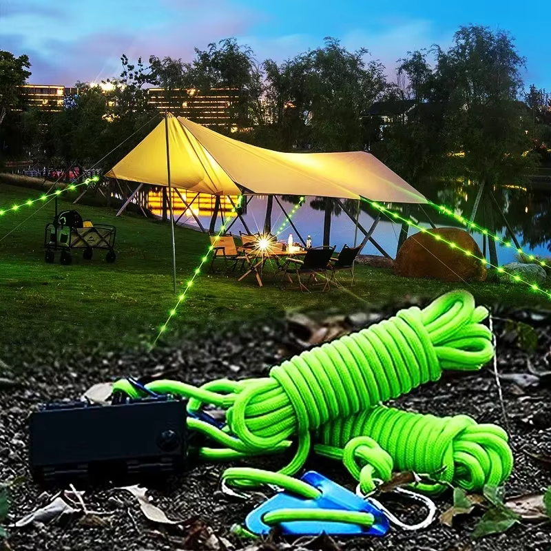 LED Camping vent corde lampe lumineuse auvent tente toit Anti-déclenchement nuit avertissement