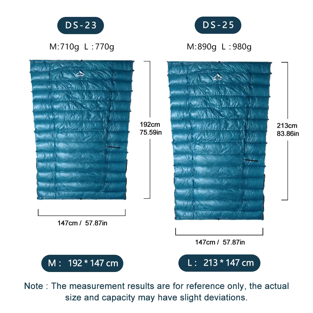 WIDESEA 800FP couette de couchage en duvet de canard 500G remplissage 15D tissu en Nylon sac