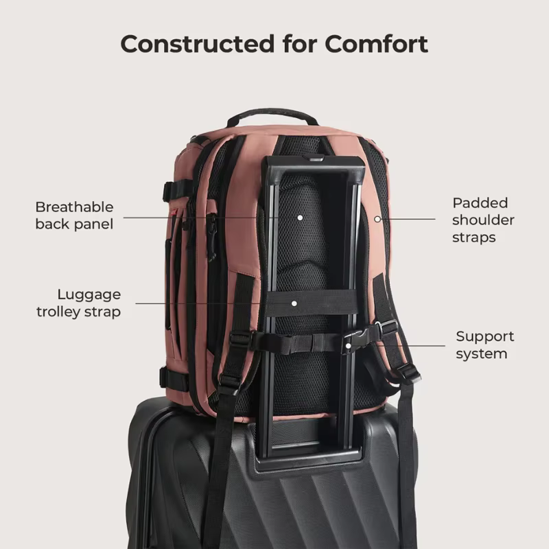BAGSMART Sac à dos de voyage pour hommes et femmes avec compartiment à chaussures Sac à dos de compression pour avion Sac de cabine antivol étanche