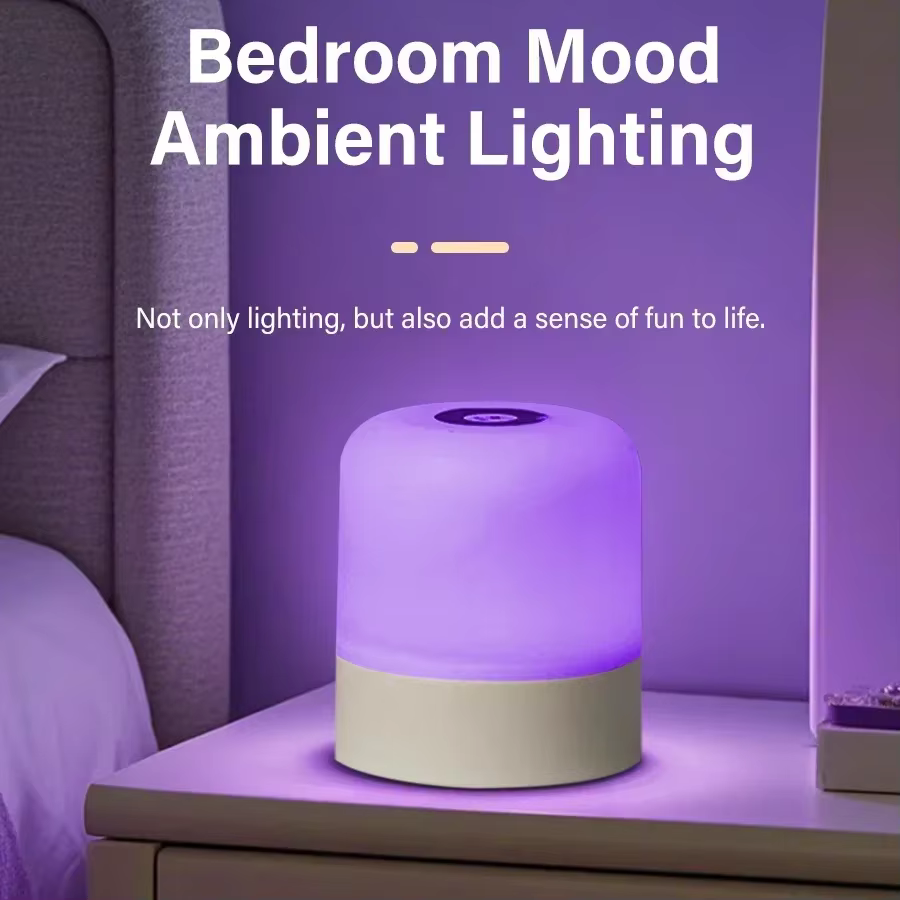 Veilleuse Led Rechargeable avec télécommande, interrupteur tactile, lampe de Table pour lecture, chambre à coucher, couleur rvb blanche, intensité variable, Portable