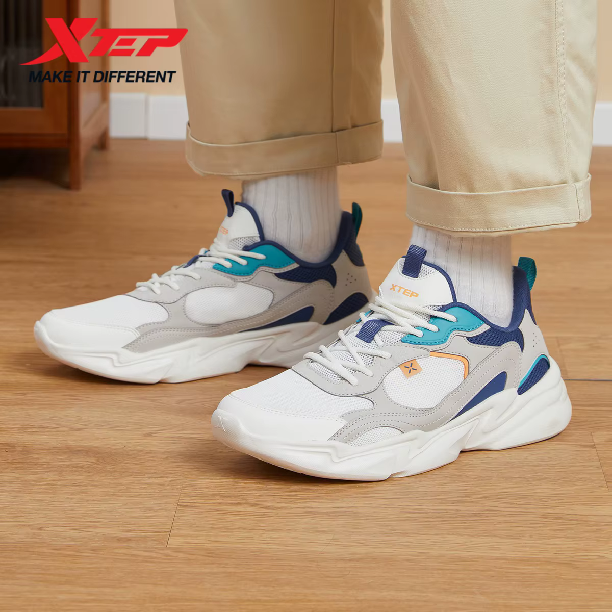 Xtep chaussures de marche pour hommes décontracté mode Trekking soutien extérieur confortable respirant léger maille baskets 878319320066