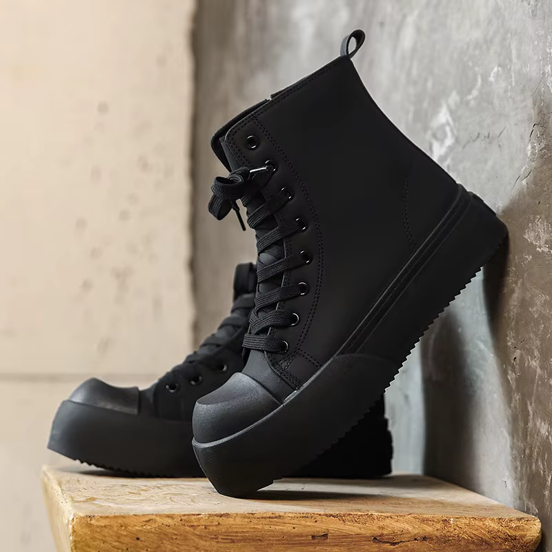 Chaussures confortables à bout rond pour hommes, polyvalentes pour toutes les saisons, semelle épaisse, style décontracté et sportif, doublure en maille respirante, adaptées aux jeunes