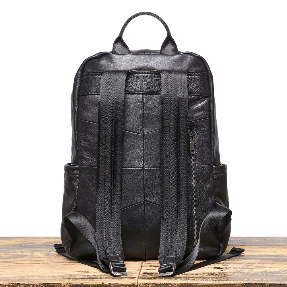 Sac à dos Double épaule en cuir véritable pour hommes