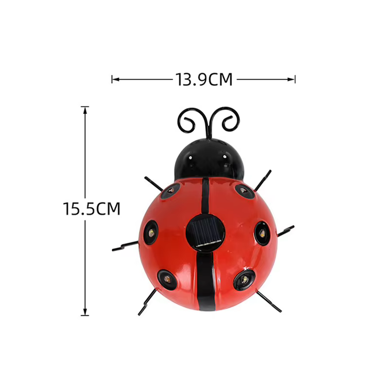 Lampe solaire coccinelle extérieure étanche jardin Statue tenture murale LED lumière à énergie