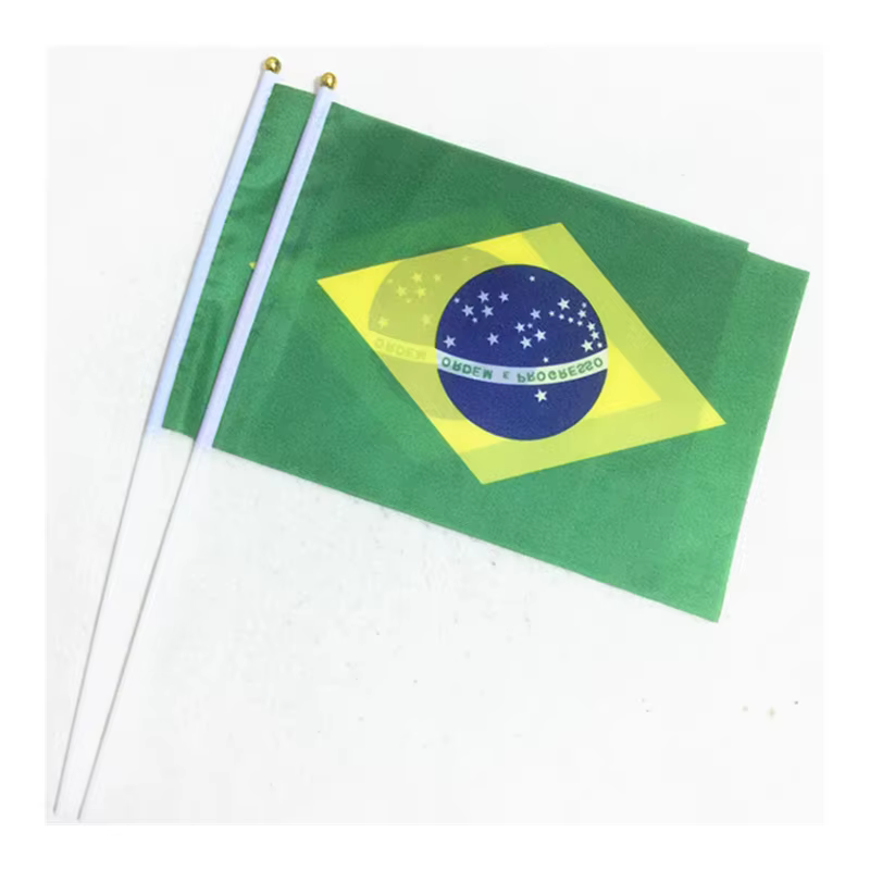 Drapeau brésilien à main américain personnalisé