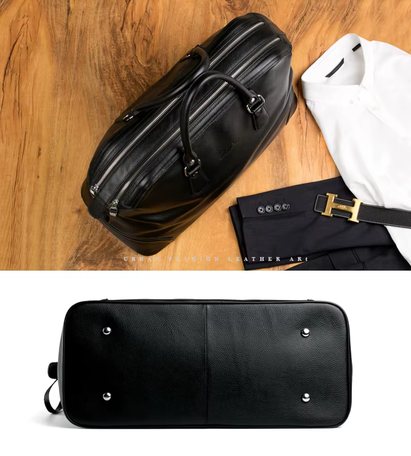 Sac de voyage de luxe en cuir véritable pour hommes