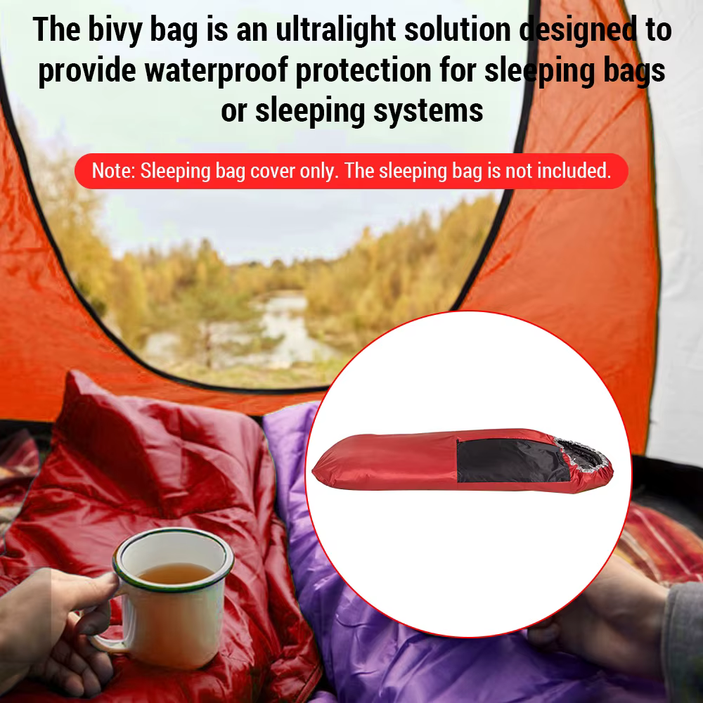 Juste de sac de couchage légère résistante au froid, bivouac étanche