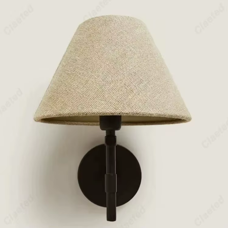 Lampe murale LED en tissu de style japonais rétro simple