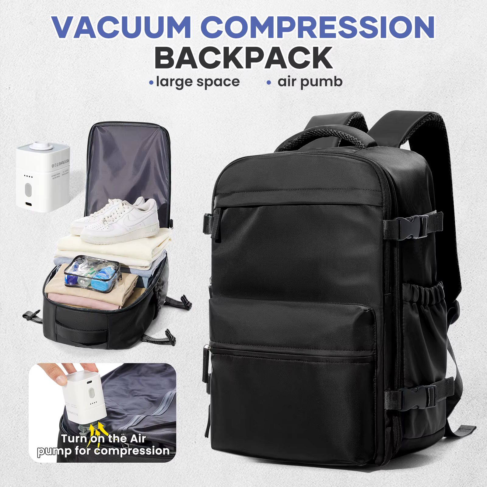 Sac à dos sous vide sac de voyage pour hommes sac à dos de grande capacité sac à dos pour ordinateur portable