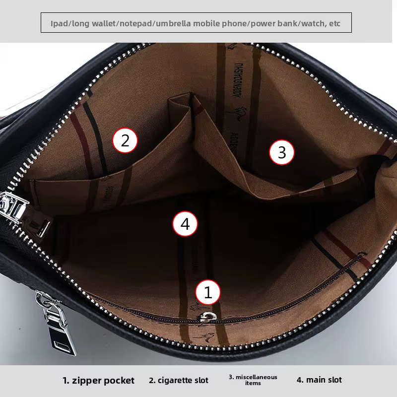 Sac à bandoulière simple en cuir véritable pour hommes, sac à bandoulière décontracté à la mode, nouveau Style pour étudiants