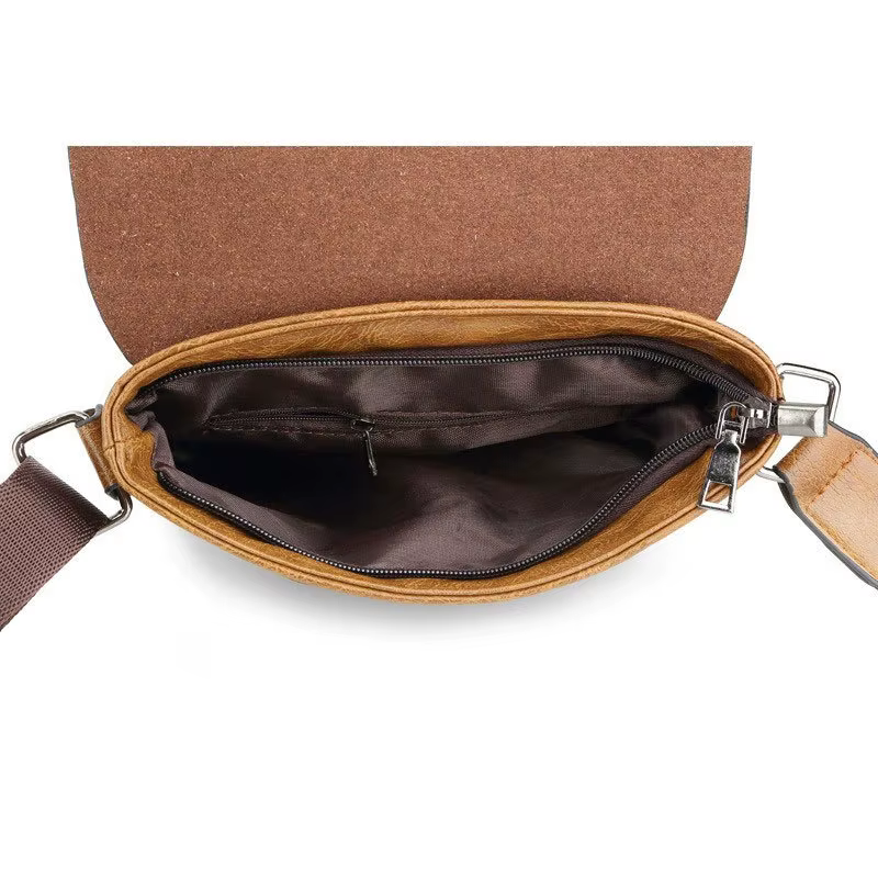 Sac bandoulière pour homme d'affaires, sac de voyage décontracté pour documents, sac à bandoulière vertical en cuir PU grande taille, sac de navetteur