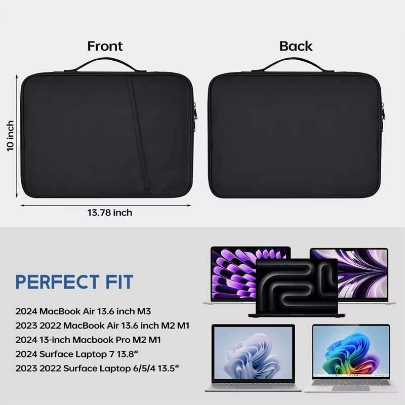 Étui pour ordinateur portable avec poignée imperméable et antichoc pour Macbook Air 11 12 13 13,6 pouces, puce M4 M3 M2, accessoires pour Mac Book