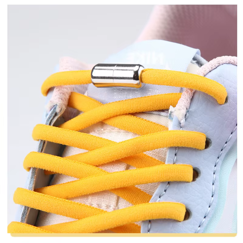1 paire de lacets de chaussures élastiques demi-cercle sans cravate pour enfants et adultes baskets lacet rapide paresseux lacets de verrouillage en métal corde de chaussure
