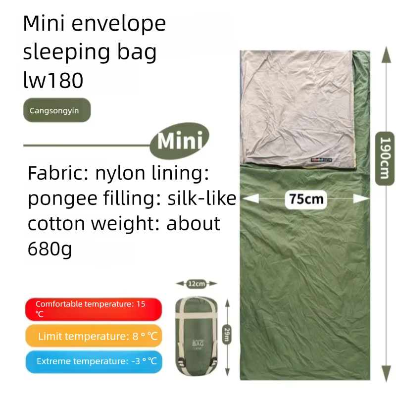 Sac de couchage enveloppant portable pour le camping en plein air