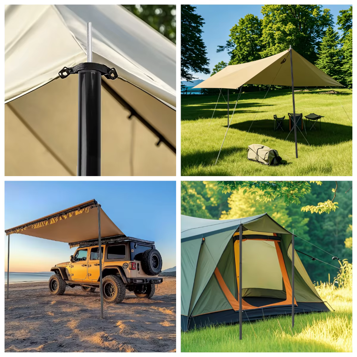 Poteaux de tente, poteaux de Camping pour bâche