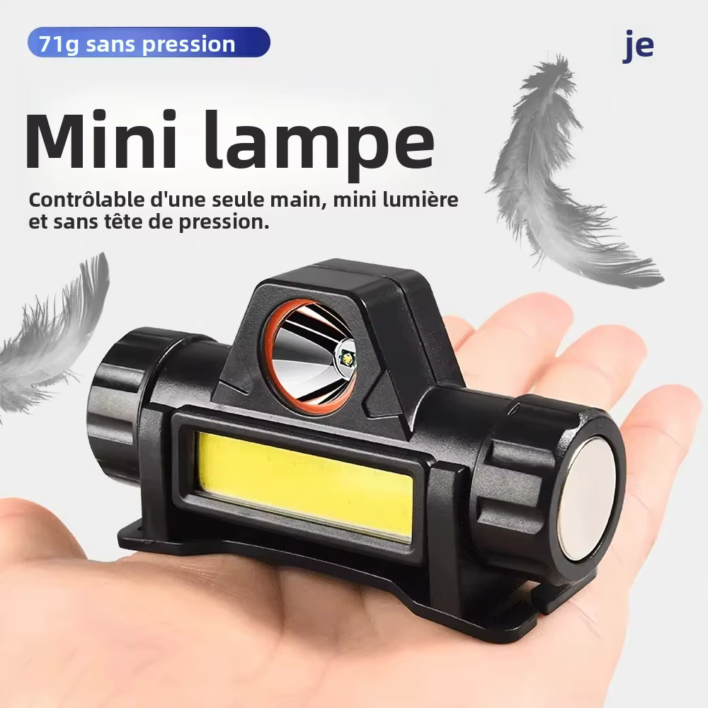 Lampe frontale LED COB Rechargeable USB
