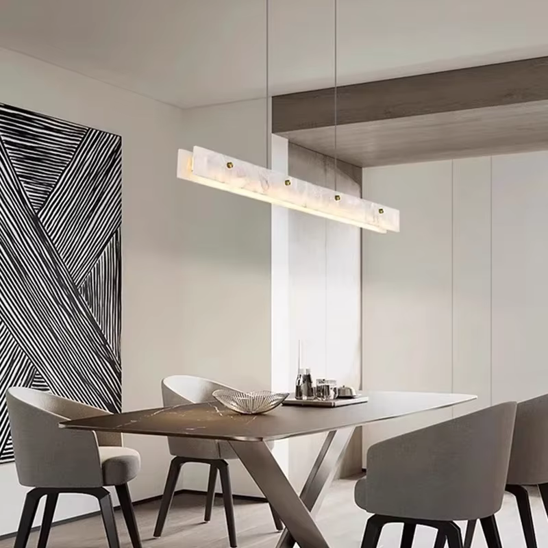 Plafonnier LED en marbre au design moderne et luxueux