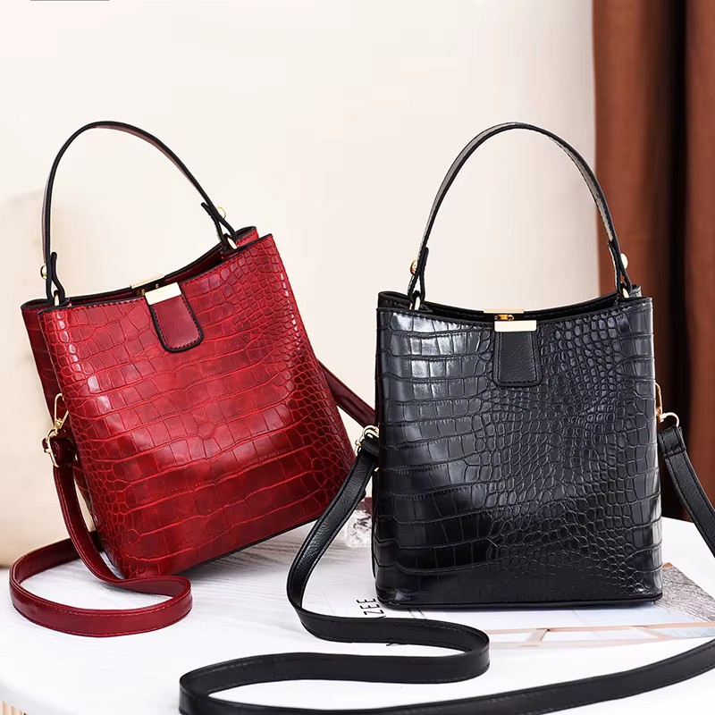 Sac à bandoulière seau motif Crocodile pour femmes marques de mode femme sac à main grande capacité dame sac à bandoulière sac à main sac à main