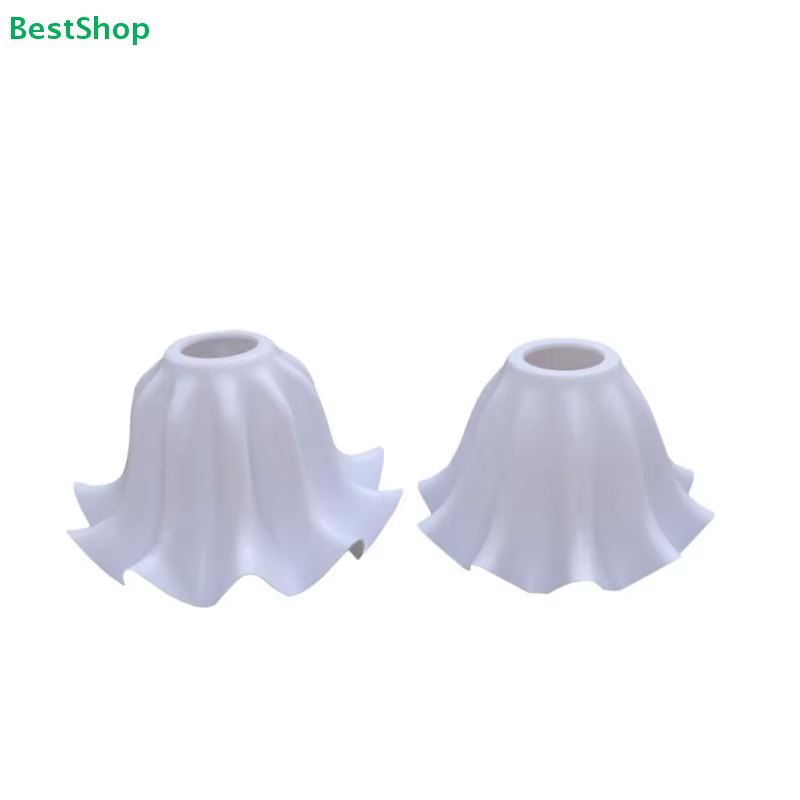 ♥ Abat-jour en verre givré blanc à bords ondulés