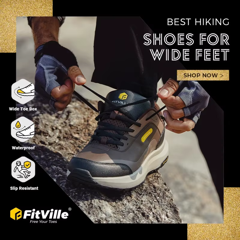 Chaussures de randonnée Fitville pour homme, extra larges, chaussures de marche d'extérieur, chaussures de travail basses imperméables avec soutien de la voûte plantaire pour le talon