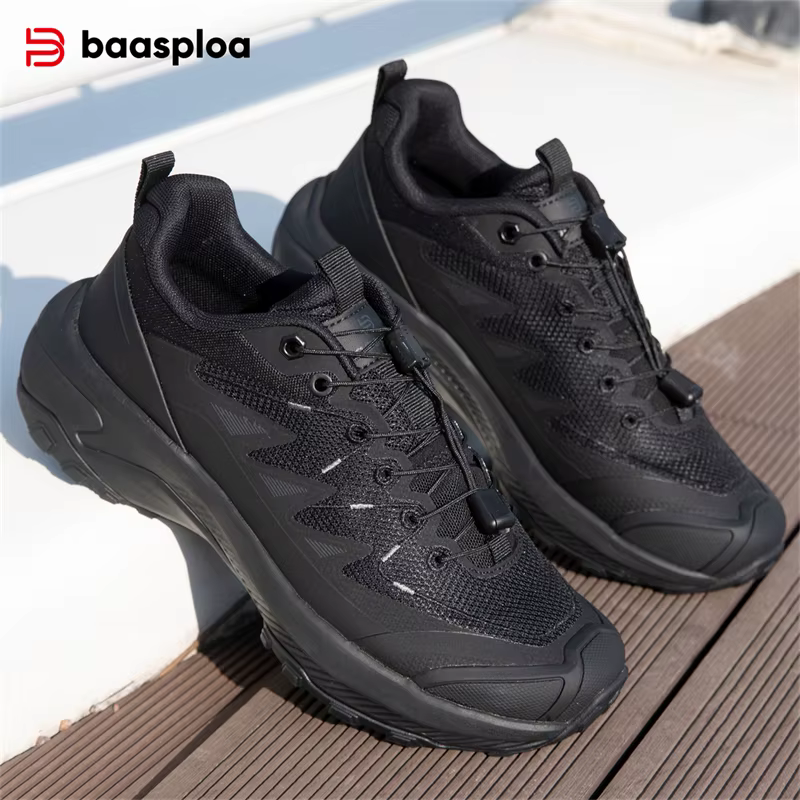 Baasploa chaussures de randonnée femmes léger maille boucle élastique baskets femme escalade en plein air respirant