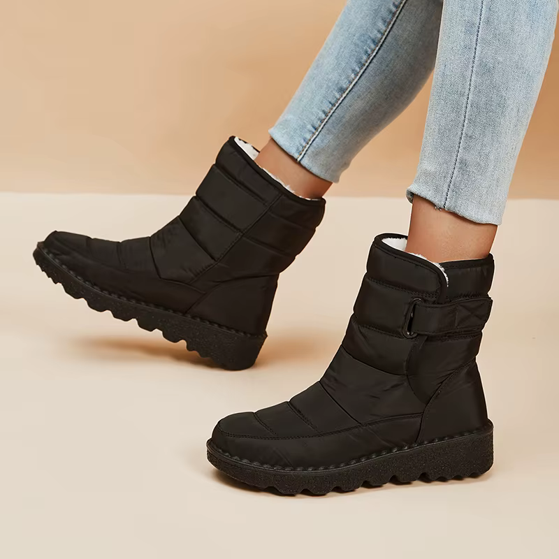 Bottes de neige rembourrées en coton imperméables pour femmes
