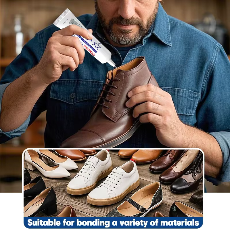 Colle à chaussures multi-usages 60 ml – Adhésif imperméable pour baskets, simili cuir, artisanat en résine et réparation de chaussures