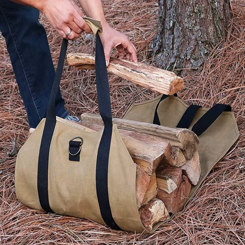 Sac de rangement portable et durable pour bois de chauffage