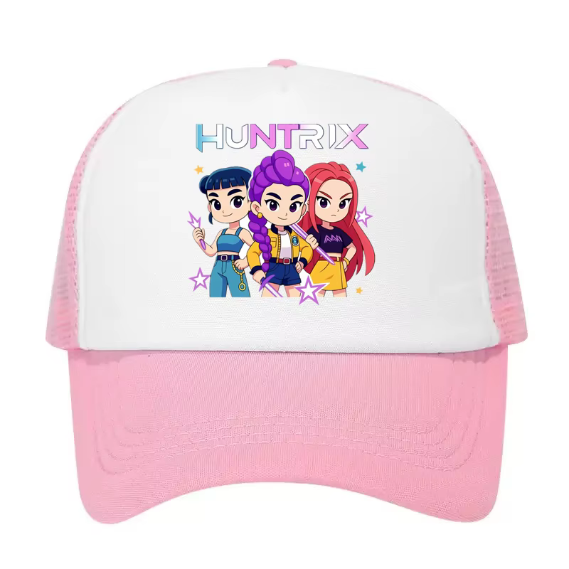 Casquette de baseball unisexe réglable en maille imprimée KPOP Demon Hunters, style décontracté, multicolore, pour cosplay et hip-hop, idéale pour l'extérieur