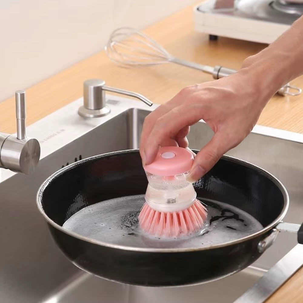 Pot de lavage de cuisine, brosse à vaisselle, ustensiles avec distributeur de savon liquide, accessoires de nettoyage ménager