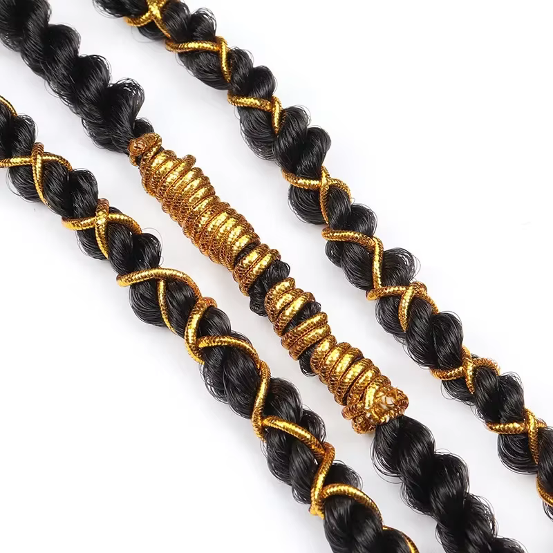 Tresses de cheveux tressées africaines, accessoires pour dreadlock, argent, or, décoration, style miroitant, extensible, élastique