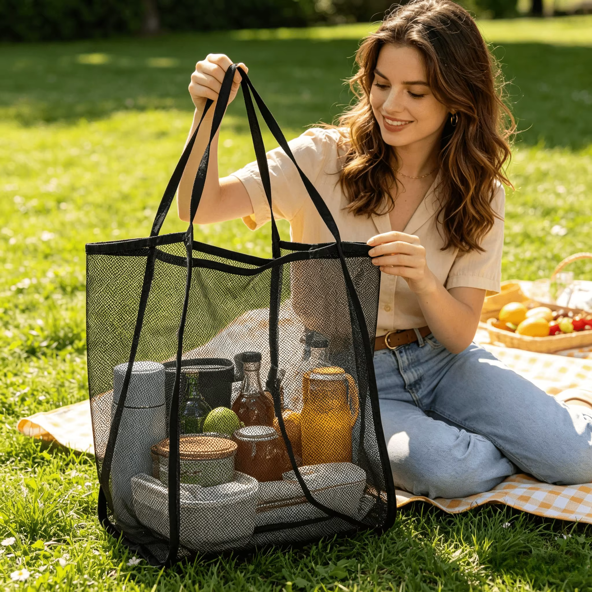 Sac de plage en maille