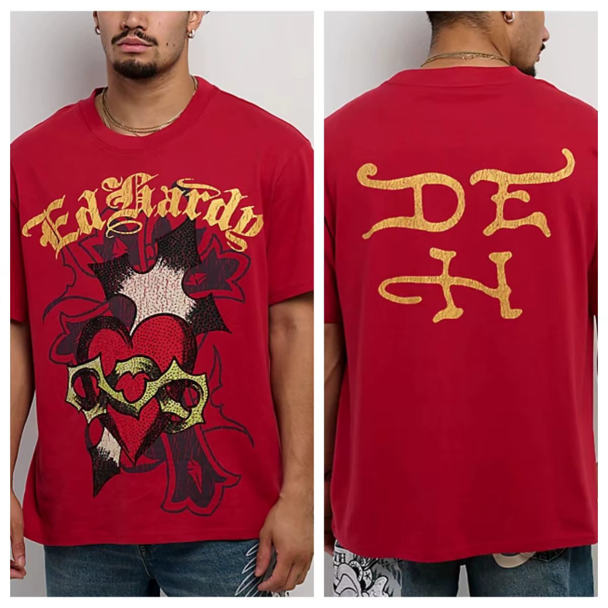 T-shirt rouge Sacred Heart 100% coton, t-shirt graphique pour hommes et femmes, streetwear d'été