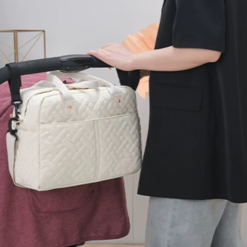 Sac à couches pour bébé, sac de rangement pour poussette, grande capacité, sac de voyage suspendu avec crochets, porte-téléphone et porte-bouteille, accessoires