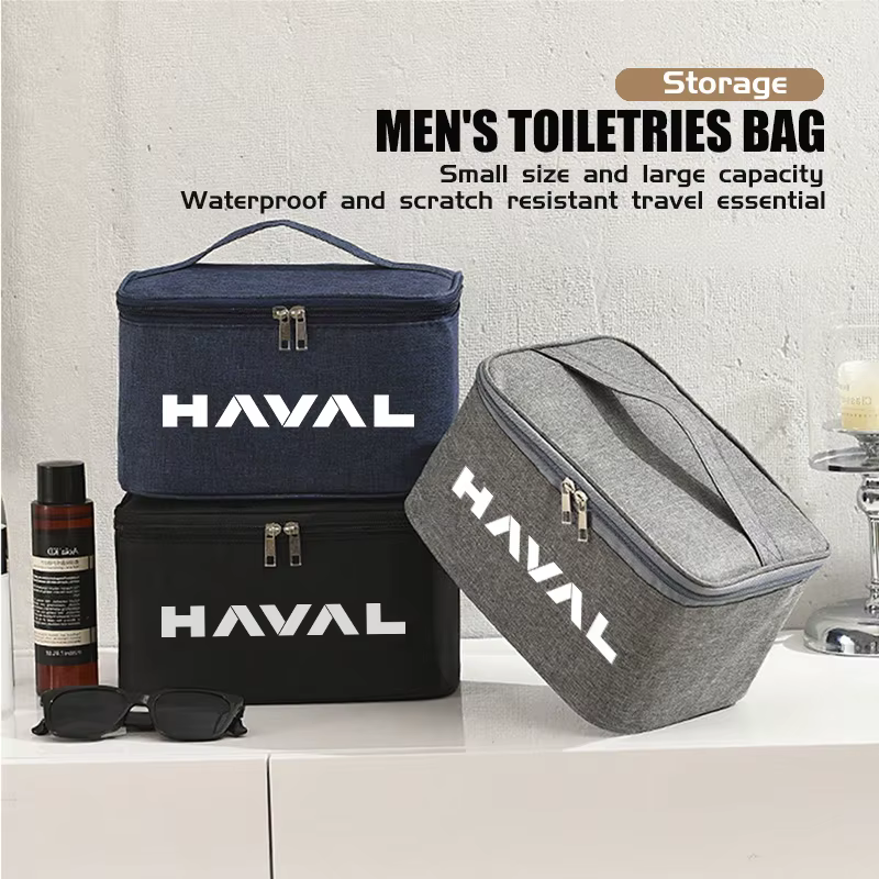 Trousse de Toilette Grande Capacité avec Logo Haval, Boîte de Rangement de Voyage, Accessoires Auto pour Haval Jolion H1 H2 H3 H4 H5 H6 H7 H8 H9 M6 F7x M4