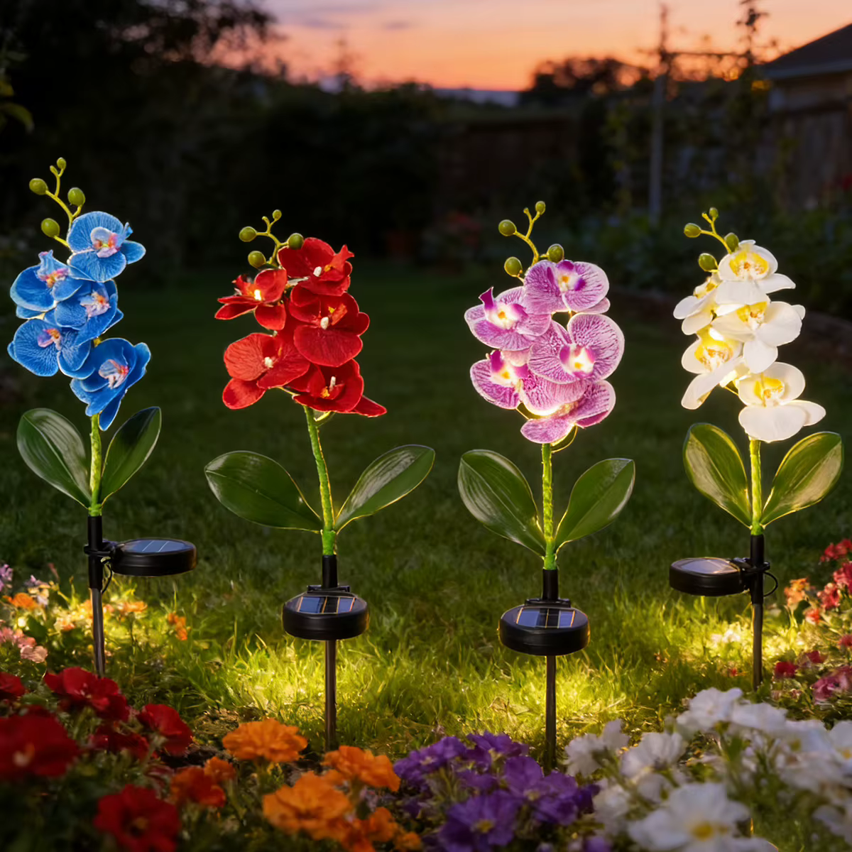 Lanterne solaire orchidée papillon