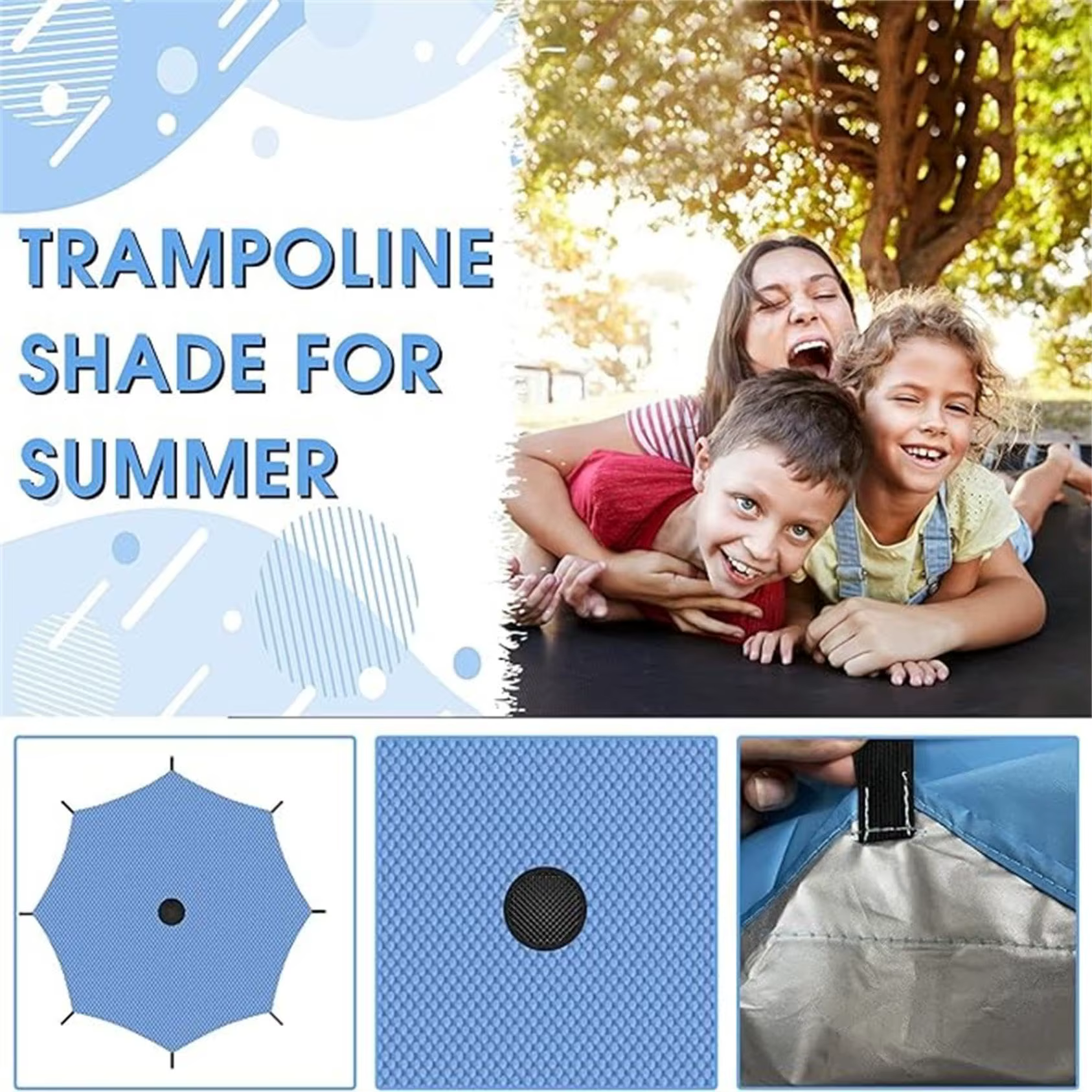 Housse de pare-soleil pour Trampoline 8/10/12/14/16 pieds, auvent pour Trampoline, housse de tente pour Trampolines intérieurs ou extérieurs, pare-soleil