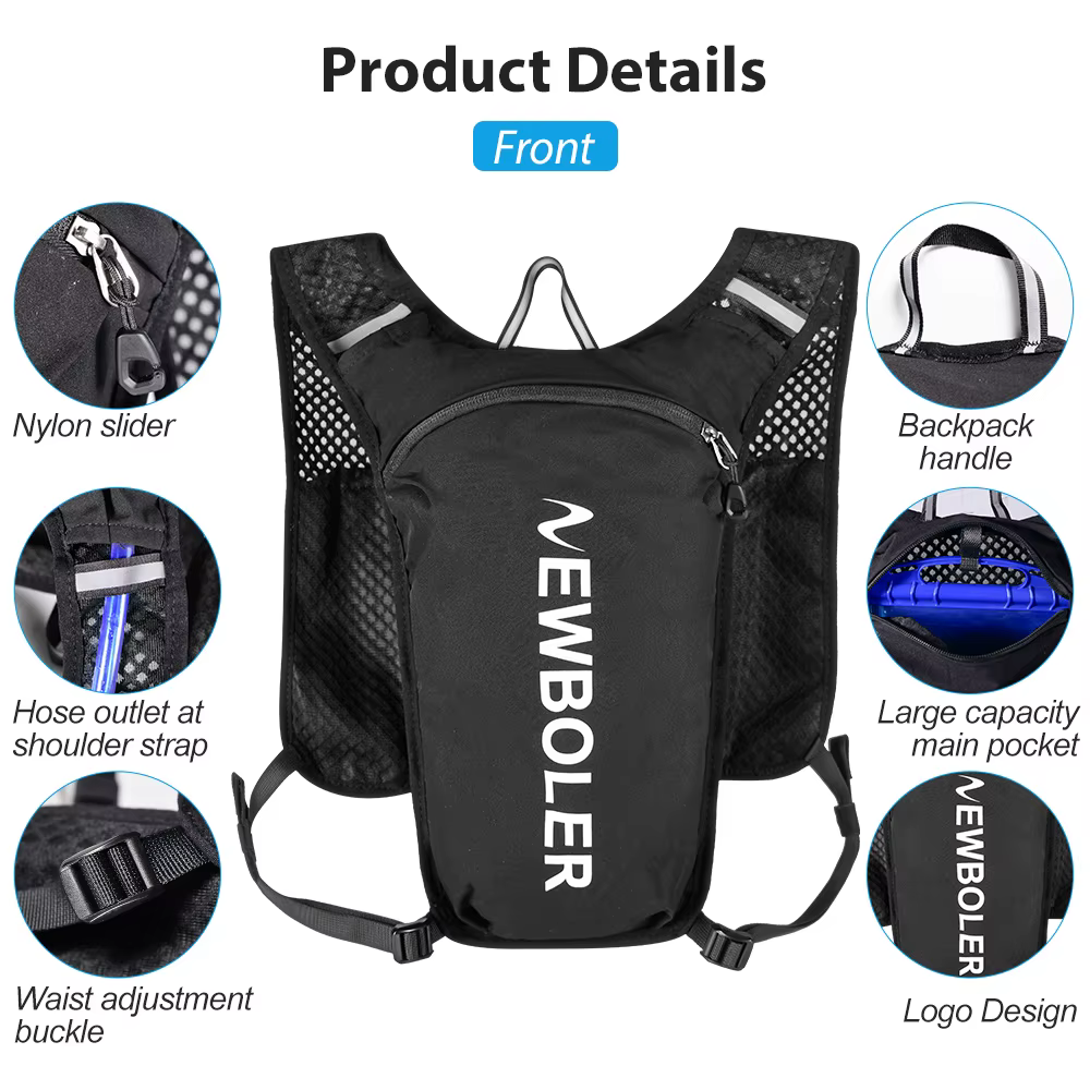 NEWBOLER – sac à dos de course sur sentier, gilet d'hydratation Ultra léger, Pack fonctionnel respirant pour Marathon, cyclisme, randonnée